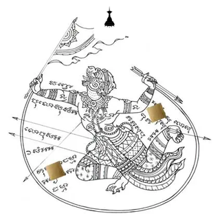 Hanuman Chern Thong — Yant Hanuman Phất Cờ — ยันต์พระหนุมานเชิญธง